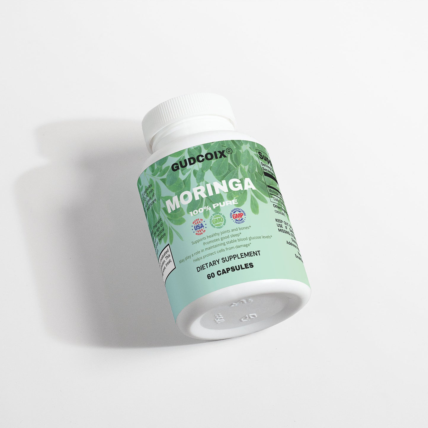 GUDCOIX Moringa Pure 800mg Rosabella for Immune Support, Gut Health and Vitamins - Dietary