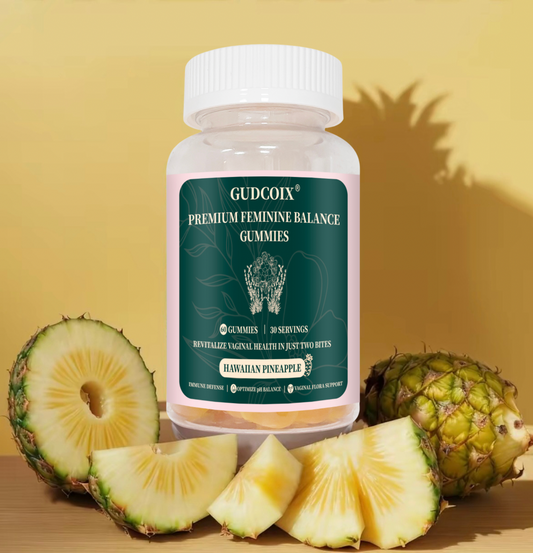 GUDCOIX Feminine Gummies - Hawaiian Pineapple Flavor, 60 Count - Dietary, Healthcare Supplement Fitness Edible Nutrition Fruit Vitamin