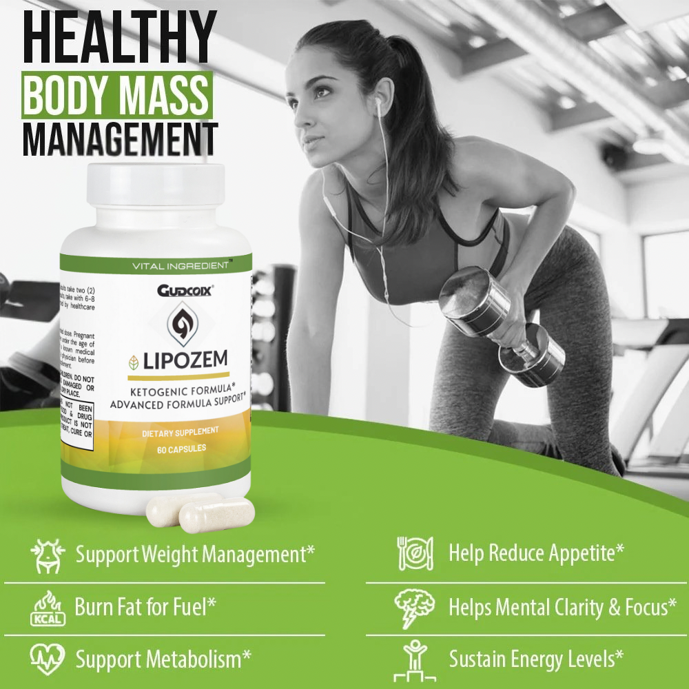 GUDCOIX Lipozem - 100% Natural - 2 Caps/Day - Advanced BHB Formula - Healthcare Supplement